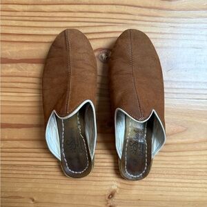 Sabah Baba Brown Leather Slides